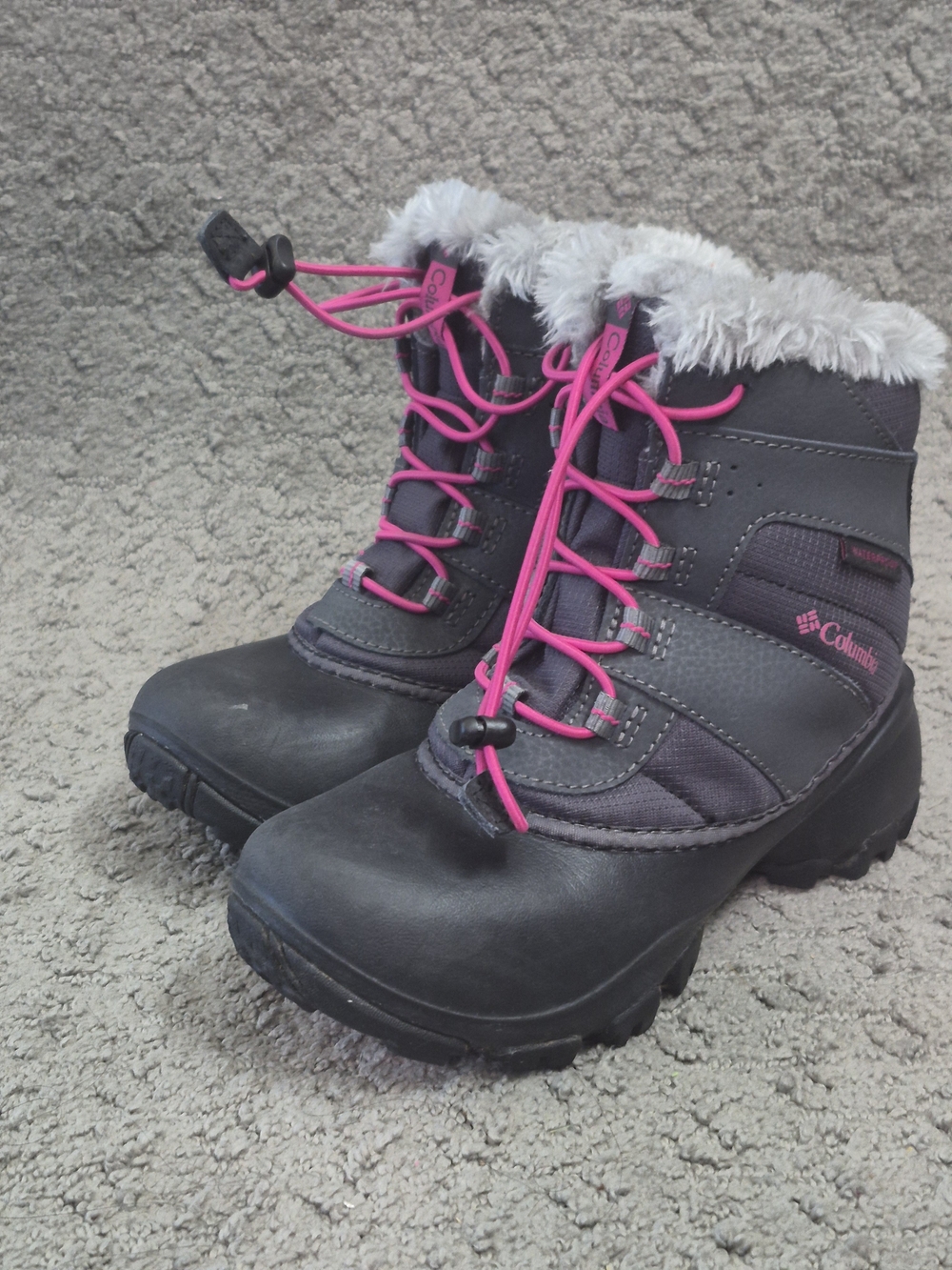 Columbia Kids' Gray and Pink Winter Boots Girls 2
